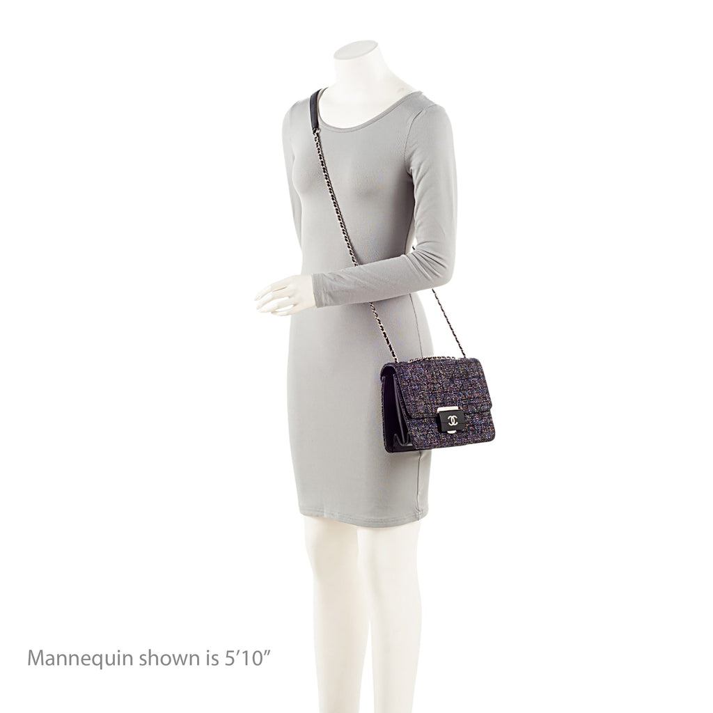 Chanel Tweed Lambskin Beauty Lock Flap Bag