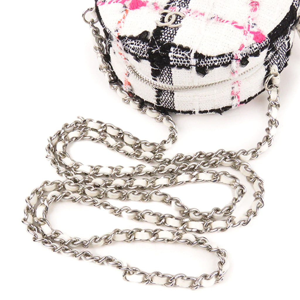 Chanel Tweed Round Clutch with Chain (SHG-jox5Cf)