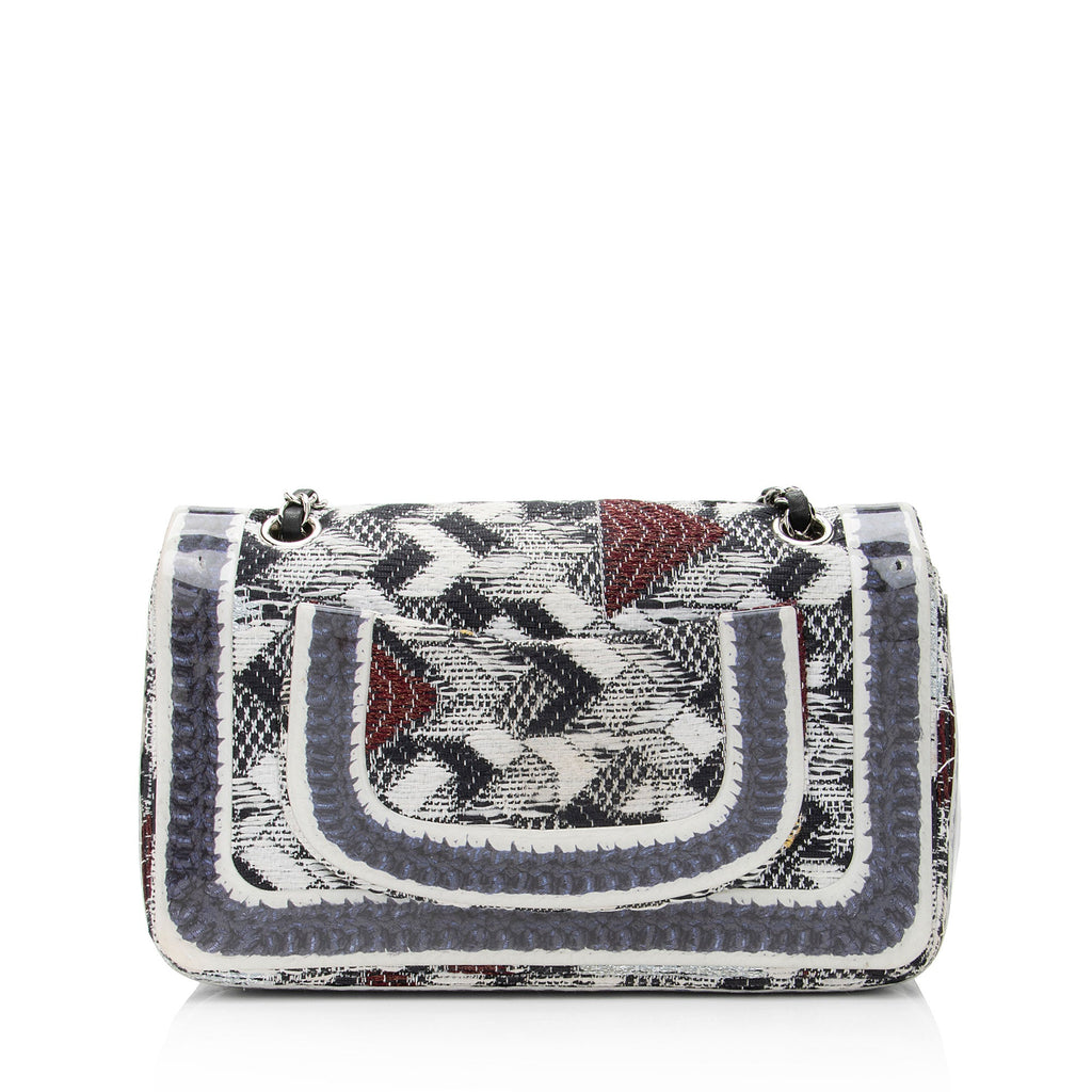 Chanel Tweed Silicone Medium Double Flap Bag