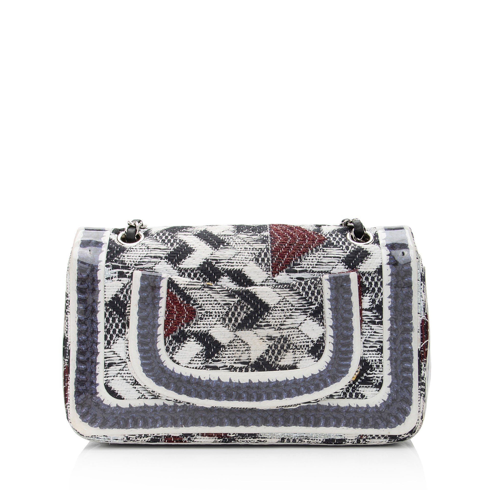 Chanel Tweed Silicone Medium Double Flap Bag