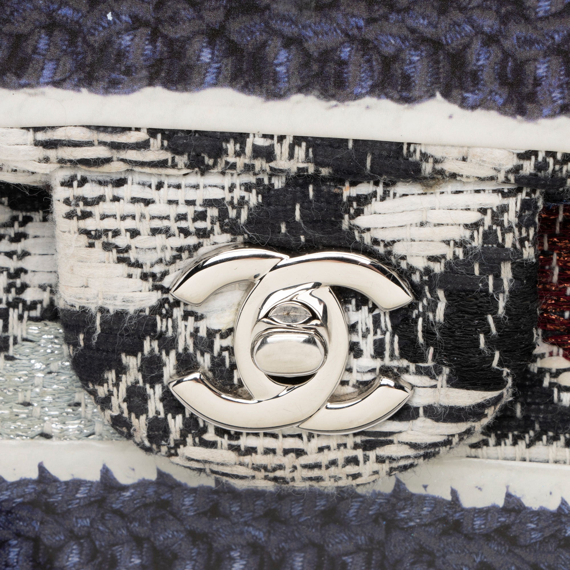 Chanel Tweed Silicone Medium Double Flap Bag