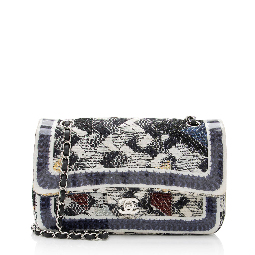 Chanel Tweed Silicone Medium Double Flap Bag