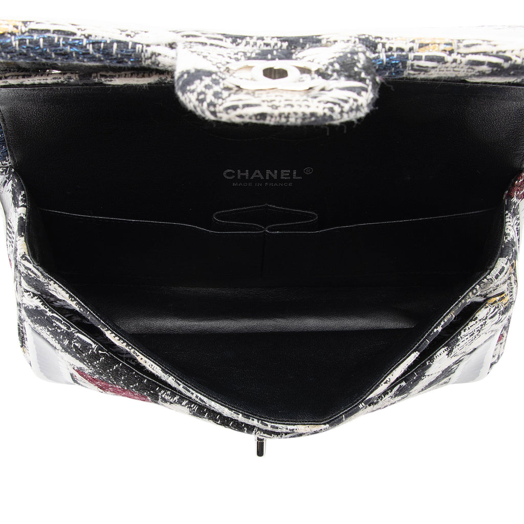 Chanel Tweed Silicone Medium Double Flap Bag