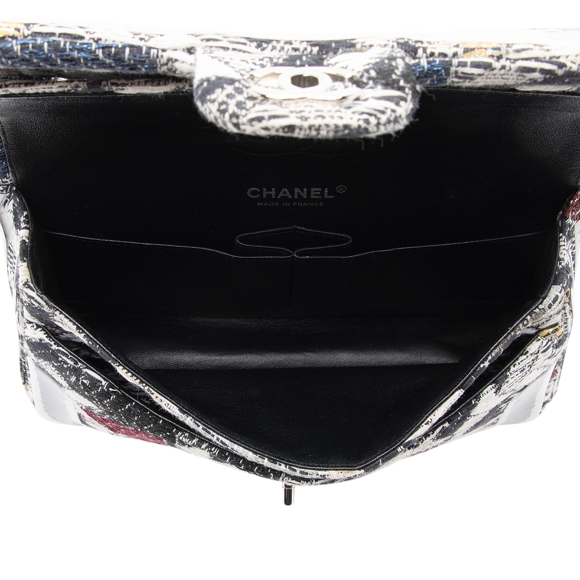 Chanel Tweed Silicone Medium Double Flap Bag