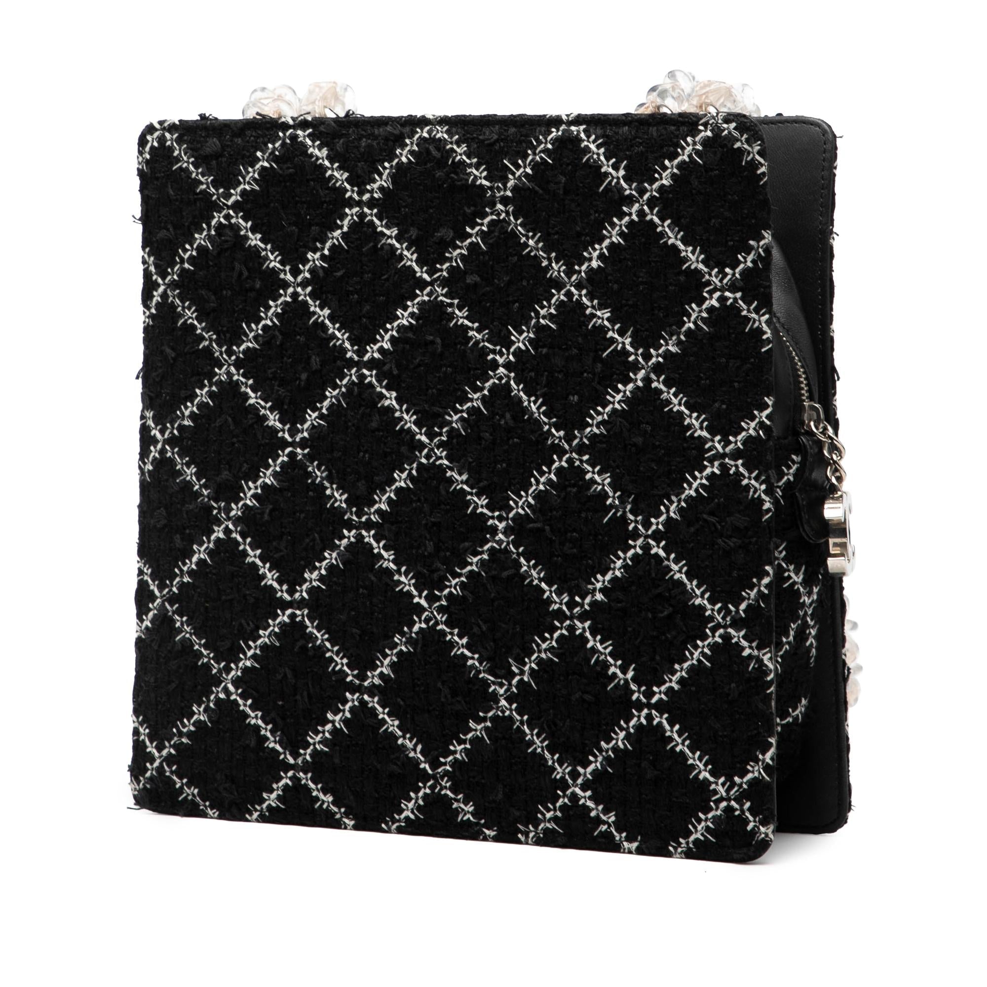 Chanel Tweed and Resin Zipped Chain Shopping Bag