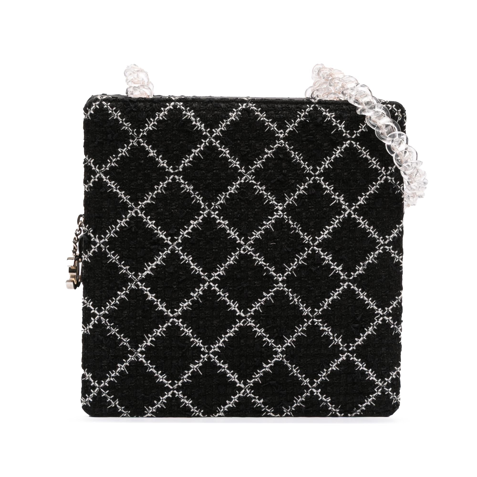 Chanel Tweed and Resin Zipped Chain Shopping Bag