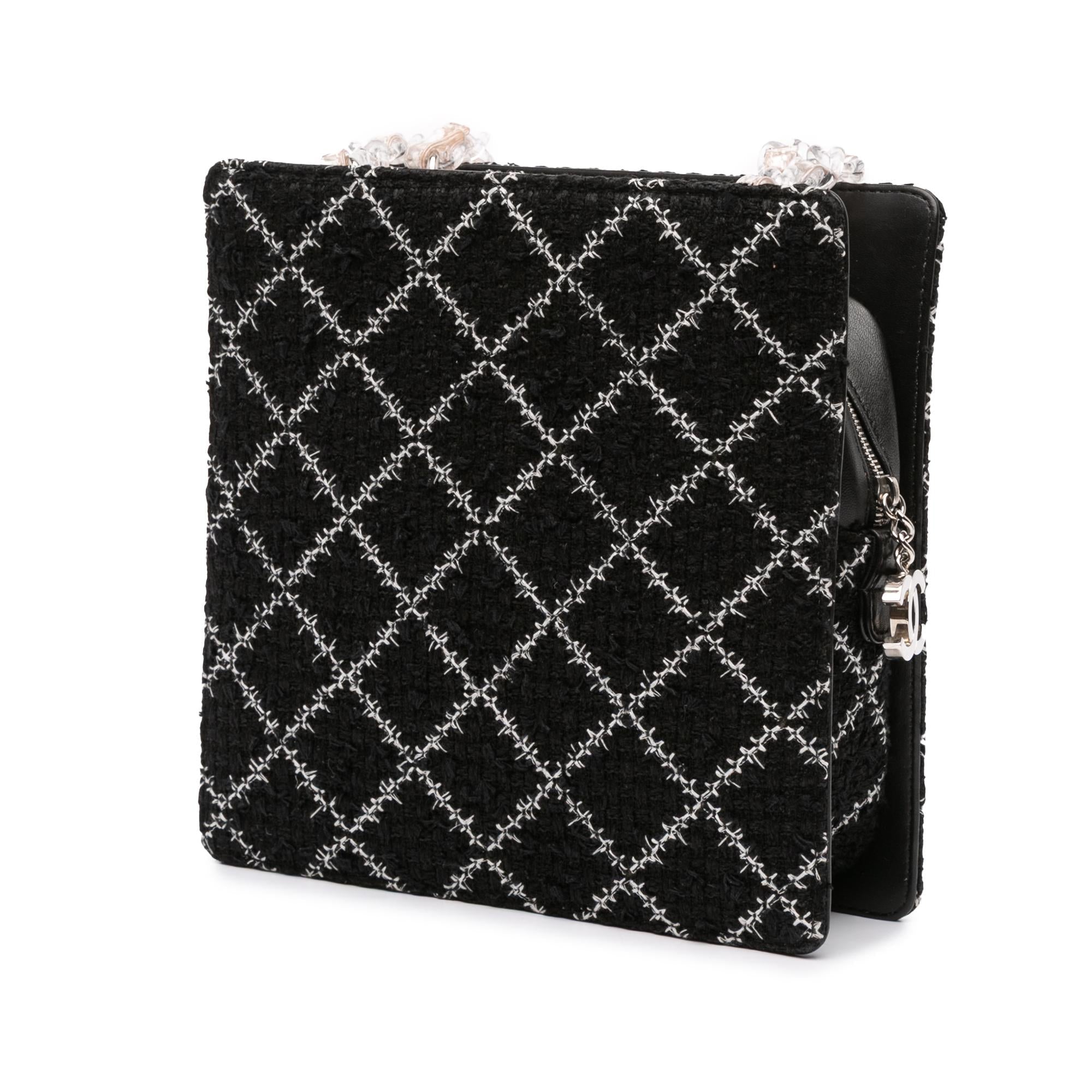 Chanel Tweed and Resin Zipped Chain Shopping Bag