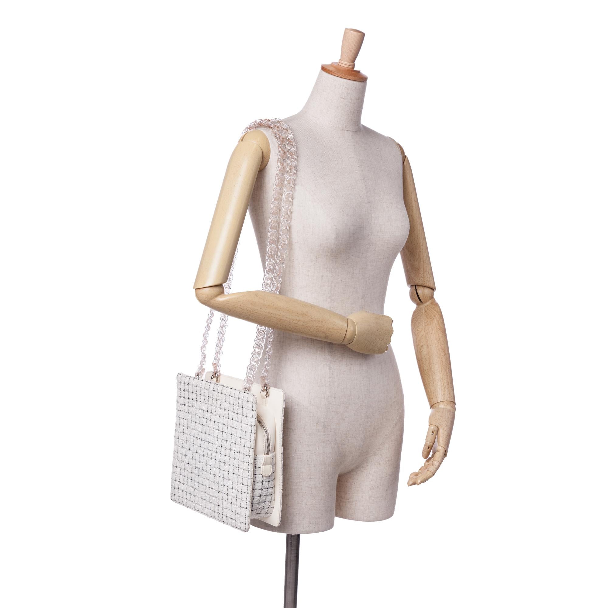 Chanel Tweed and Resin Zipped Shopping Bag