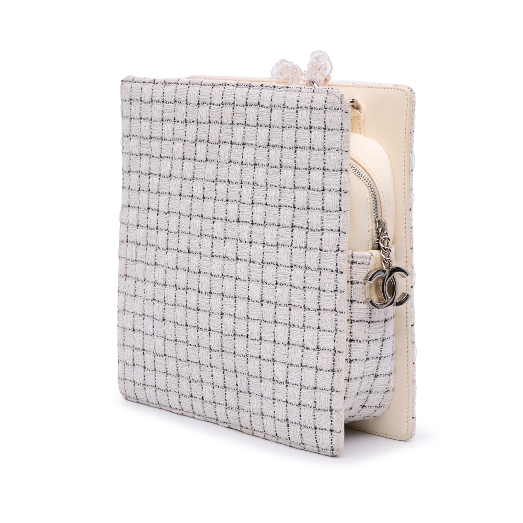 Chanel Tweed and Resin Zipped Shopping Bag