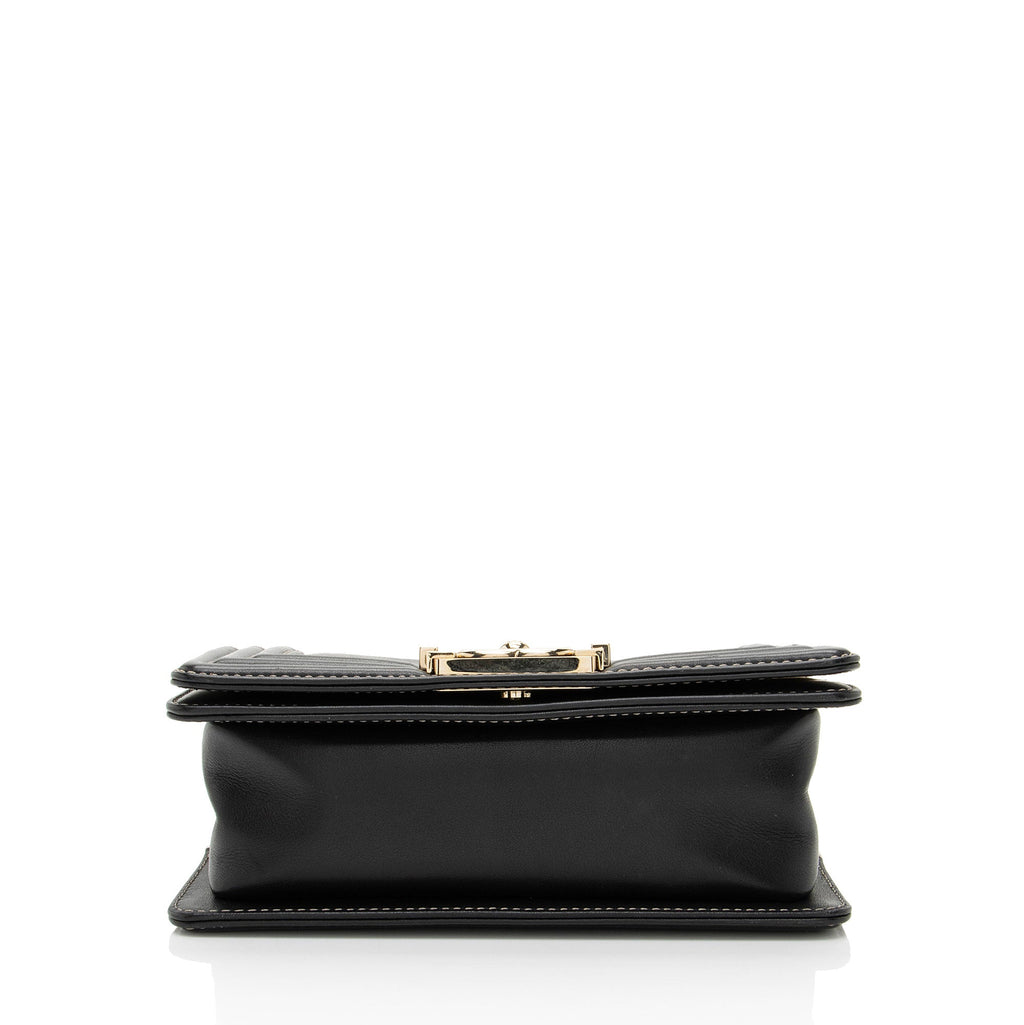 Chanel Two Tone Calfskin Goatskin Small Boy Bag