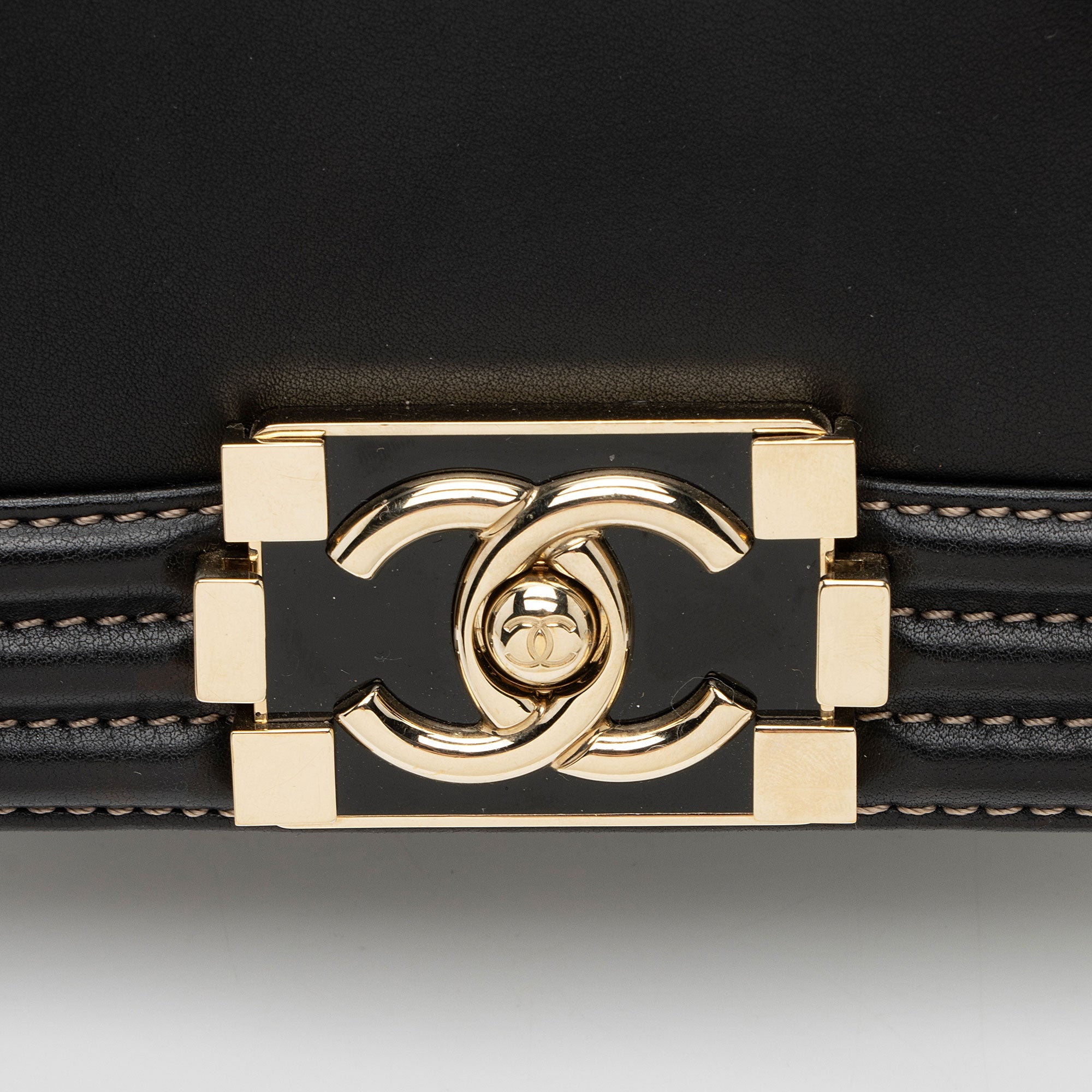 Chanel Two Tone Calfskin Goatskin Small Boy Bag