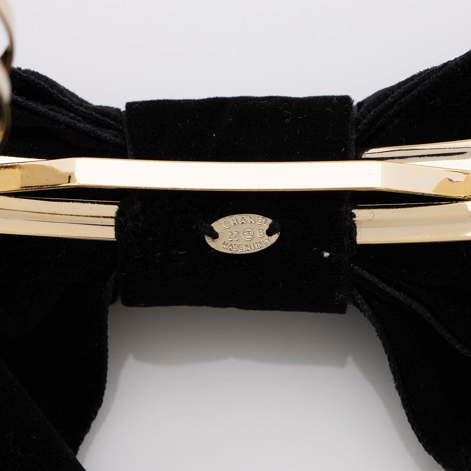 Chanel Velvet Bow Hair Clip