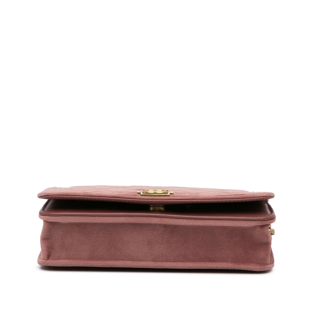 Chanel Velvet Boy Wallet On Chain