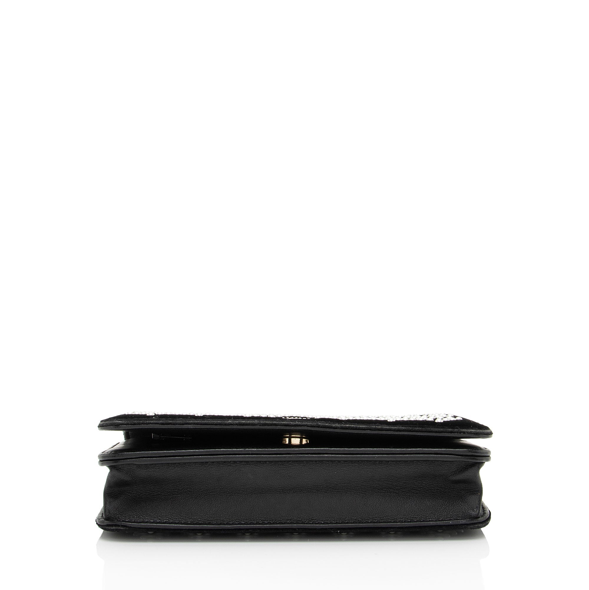 Chanel Velvet Pearl Embellished Wallet on Chain (SHF-aGIZaD)