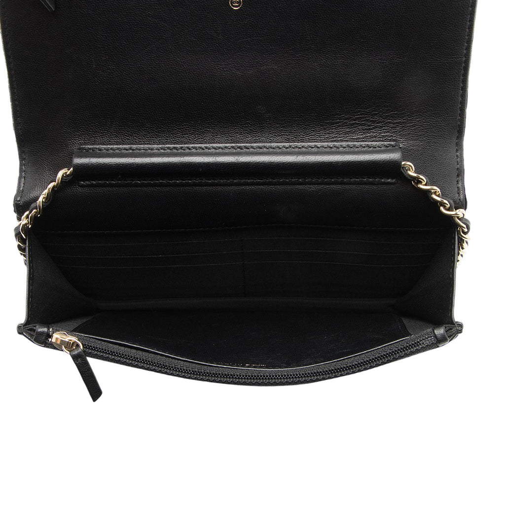 Chanel Velvet Pearl Embellished Wallet on Chain (SHF-aGIZaD)