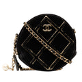 Chanel Velvet Pearl Sequin Round Crossbody