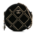 Chanel Velvet Pearl Sequin Round Crossbody