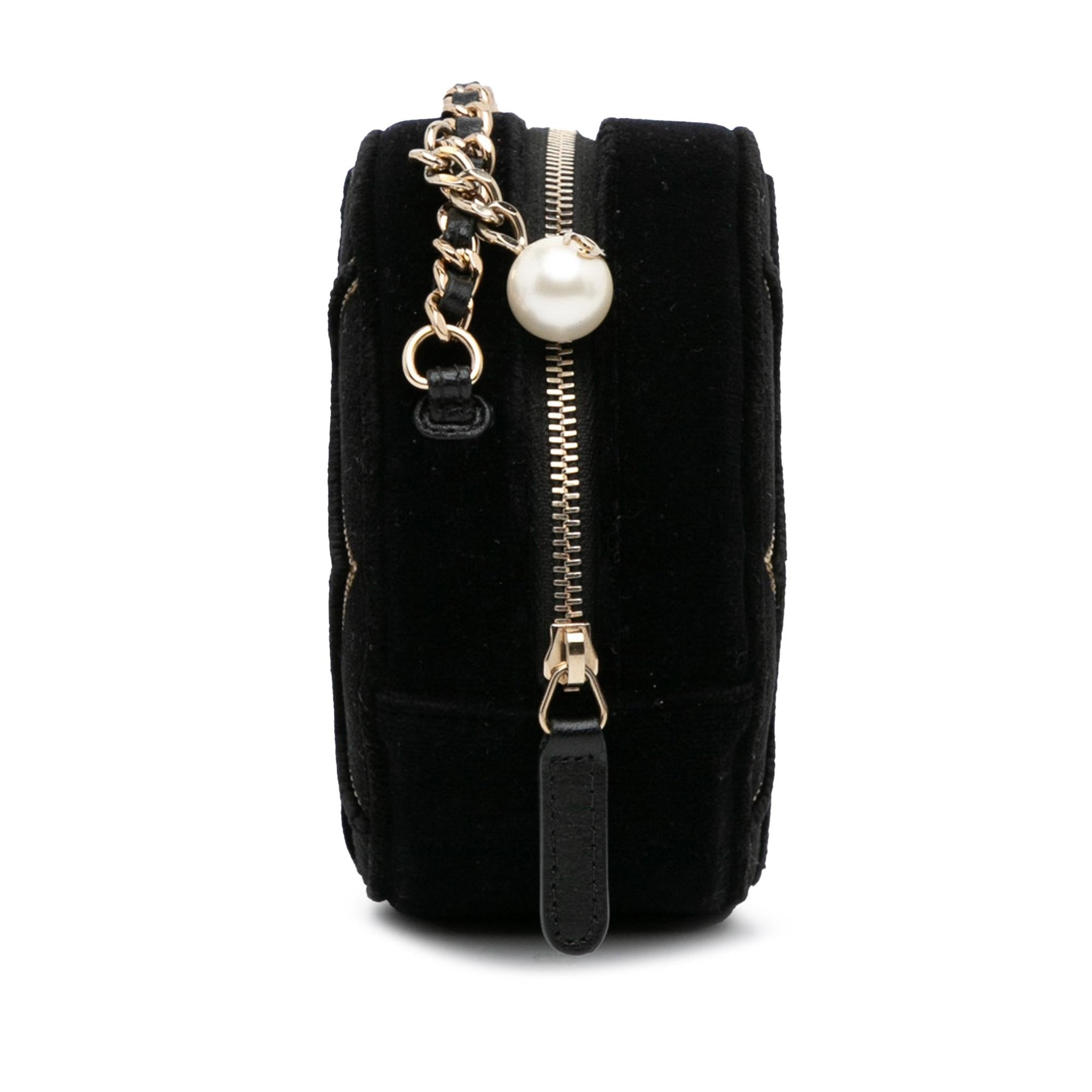 Chanel Velvet Pearl Sequin Round Crossbody