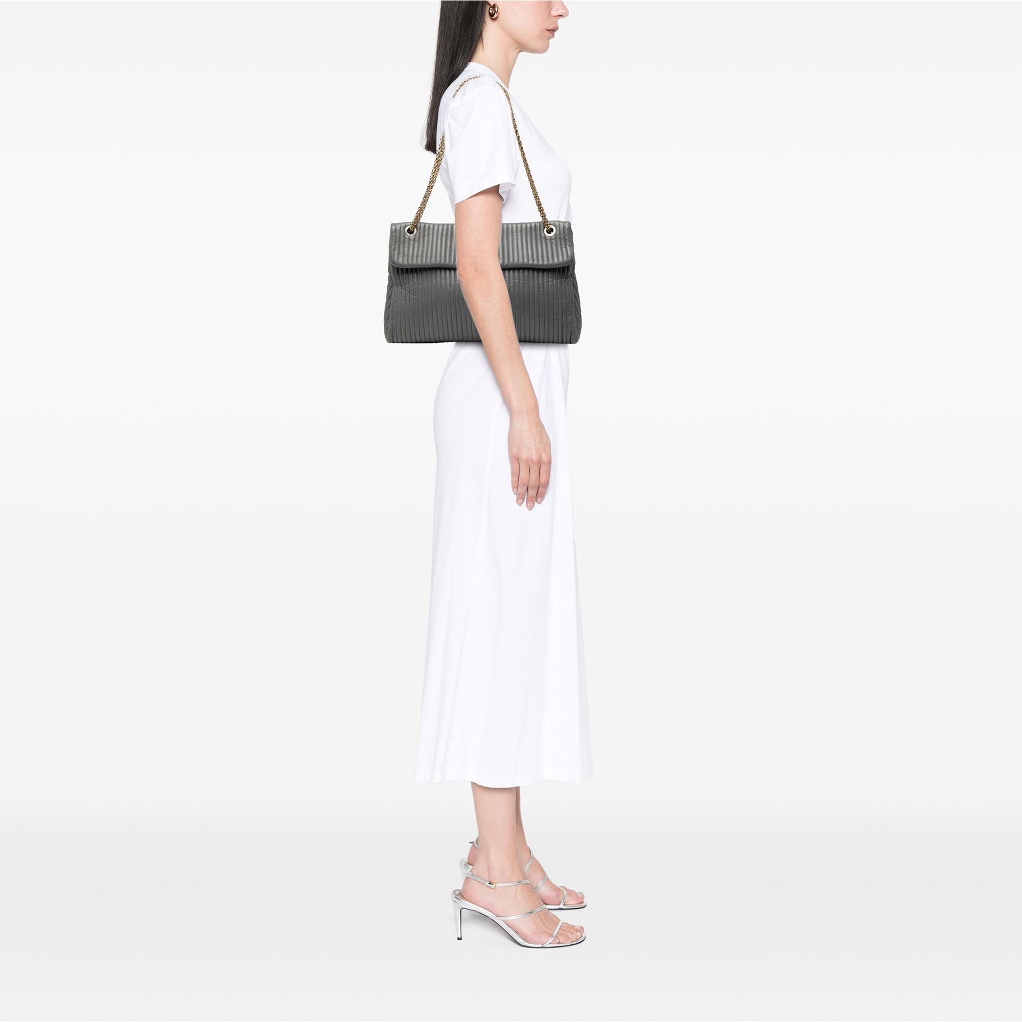 Chanel Vertical Quilted Iridescent Calfskin Mademoiselle Lock Bijoux Flap