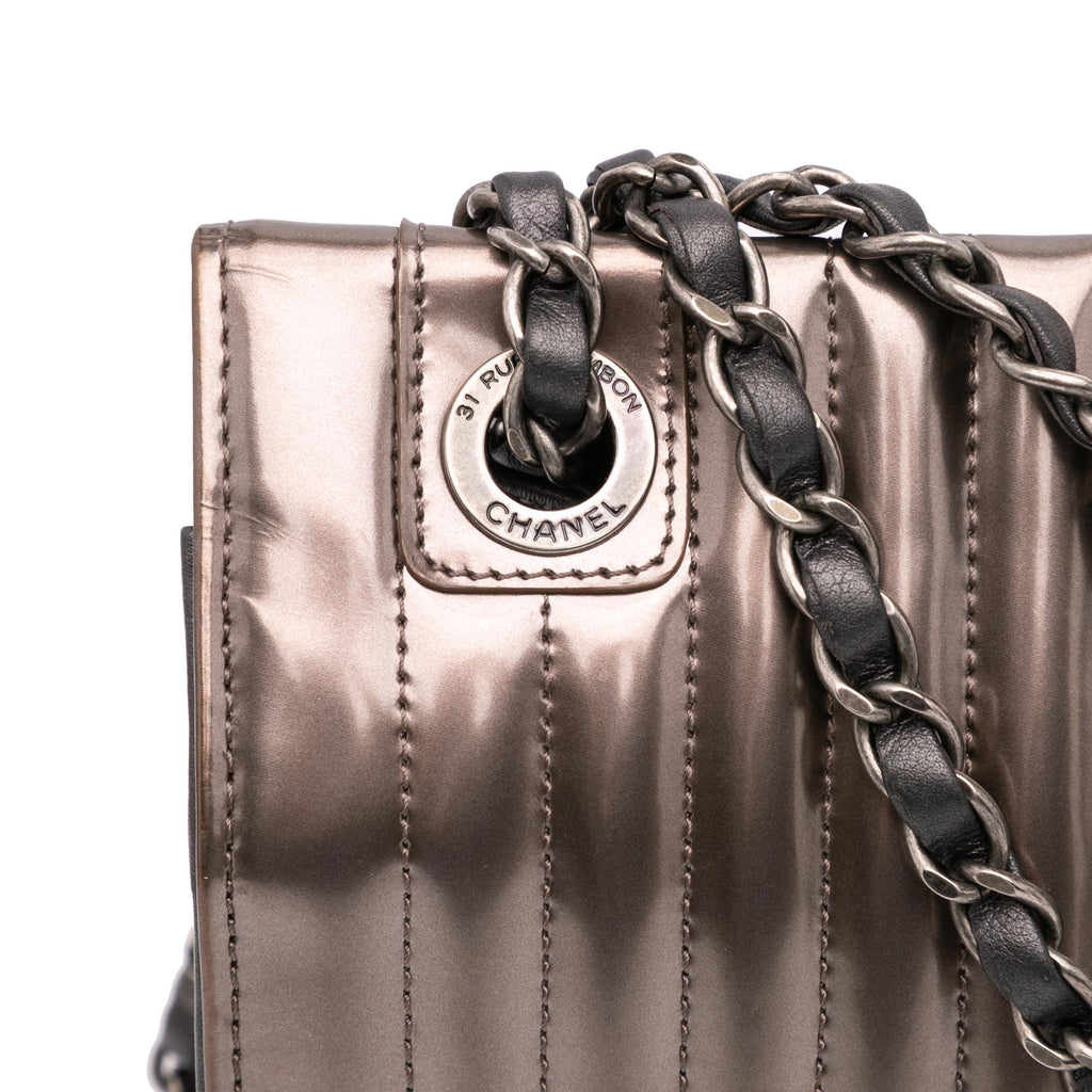 Chanel Vertical Quilted Patent Maharaja Express Flap