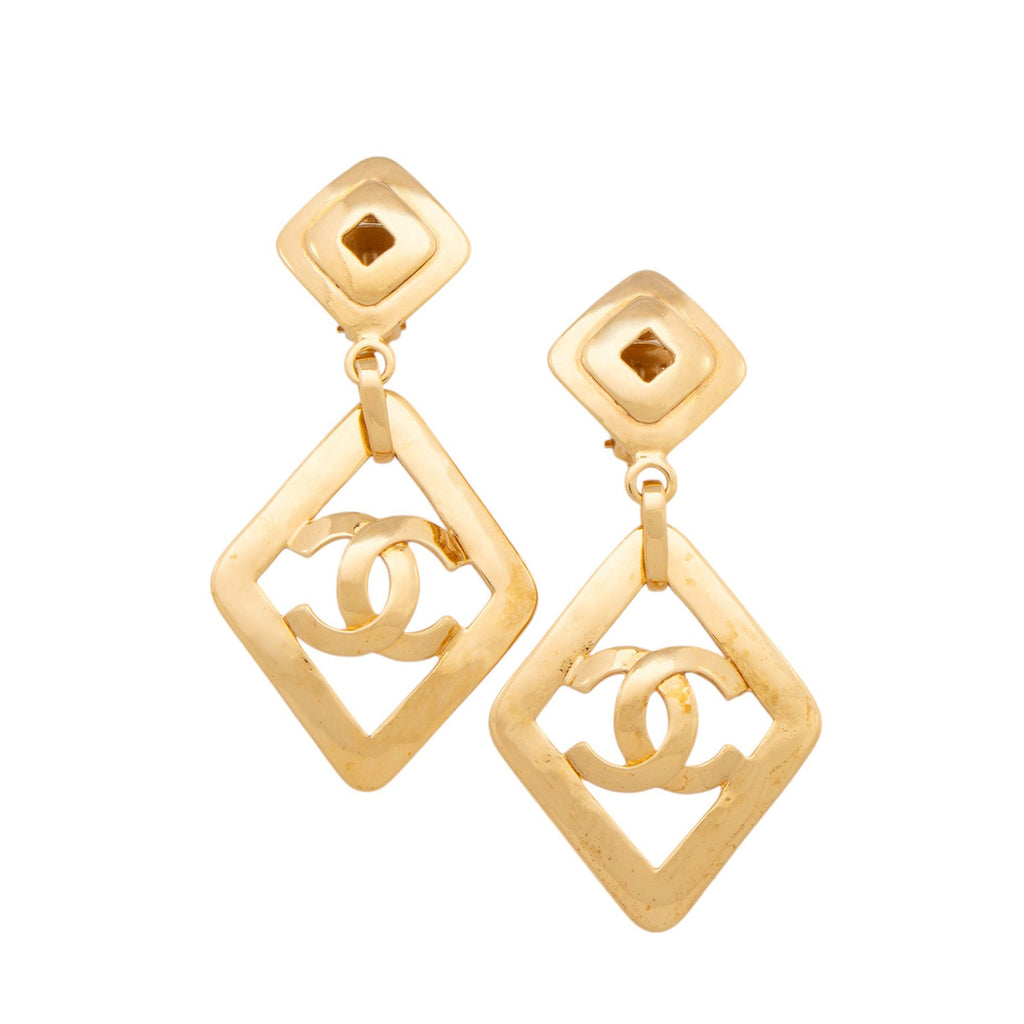 Chanel Vintage CC Drop Clip On Earrings (SHF-BsvAjg)