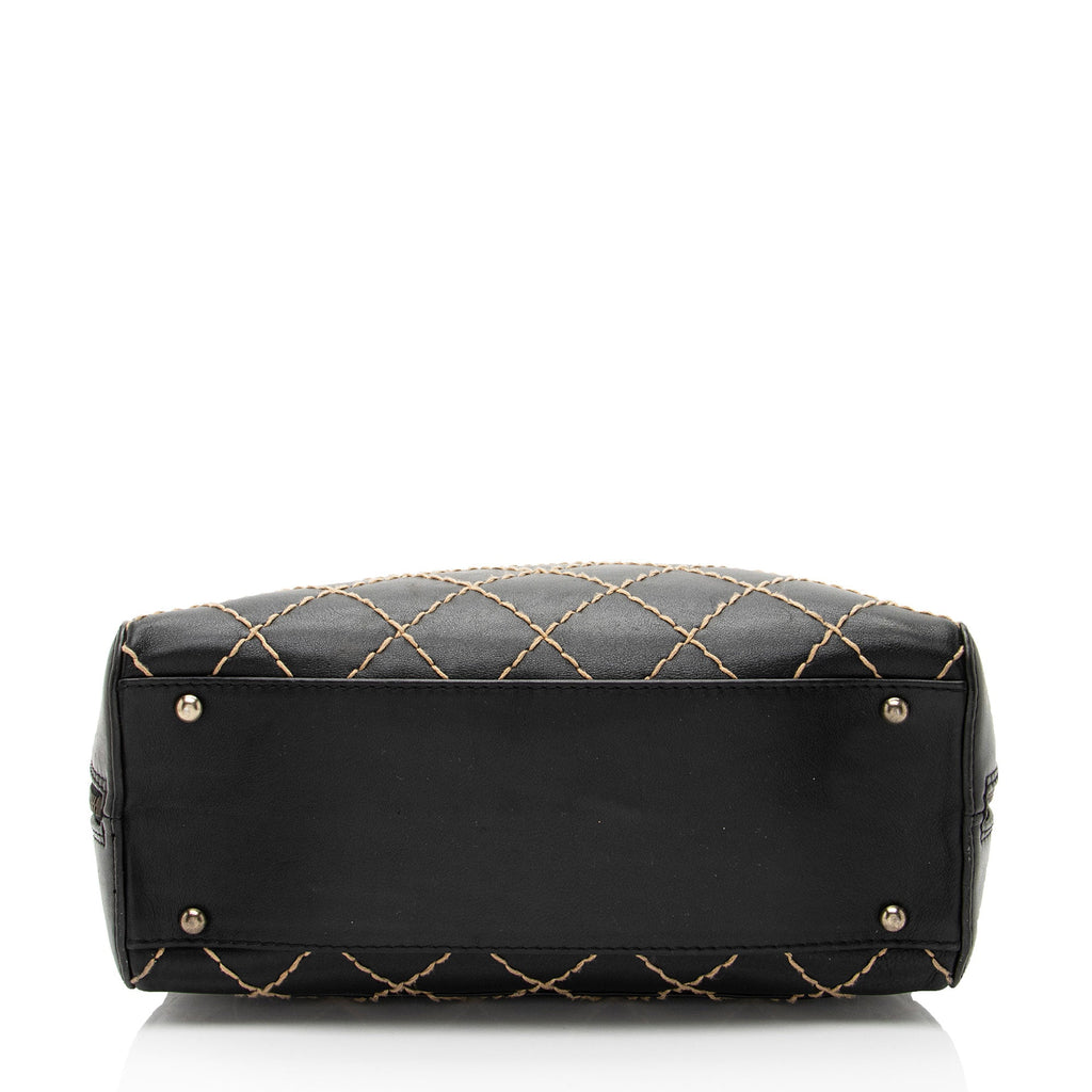 Chanel Vintage Calfskin Wild Stitch Large Satchel