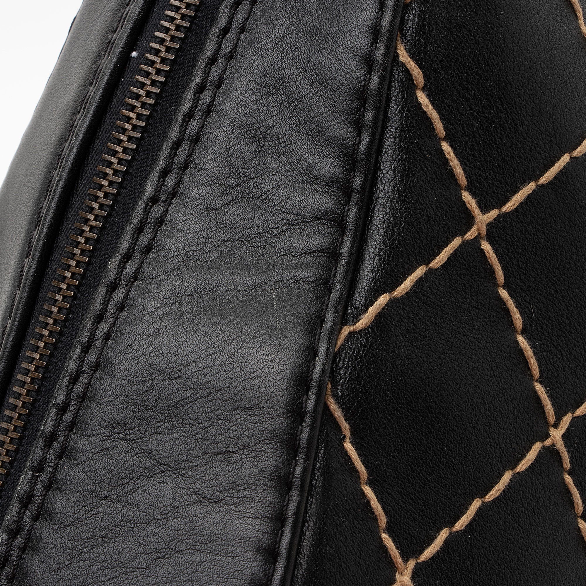 Chanel Vintage Calfskin Wild Stitch Large Satchel