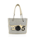 Chanel Vintage Canvas Camellia No. 5 Tote