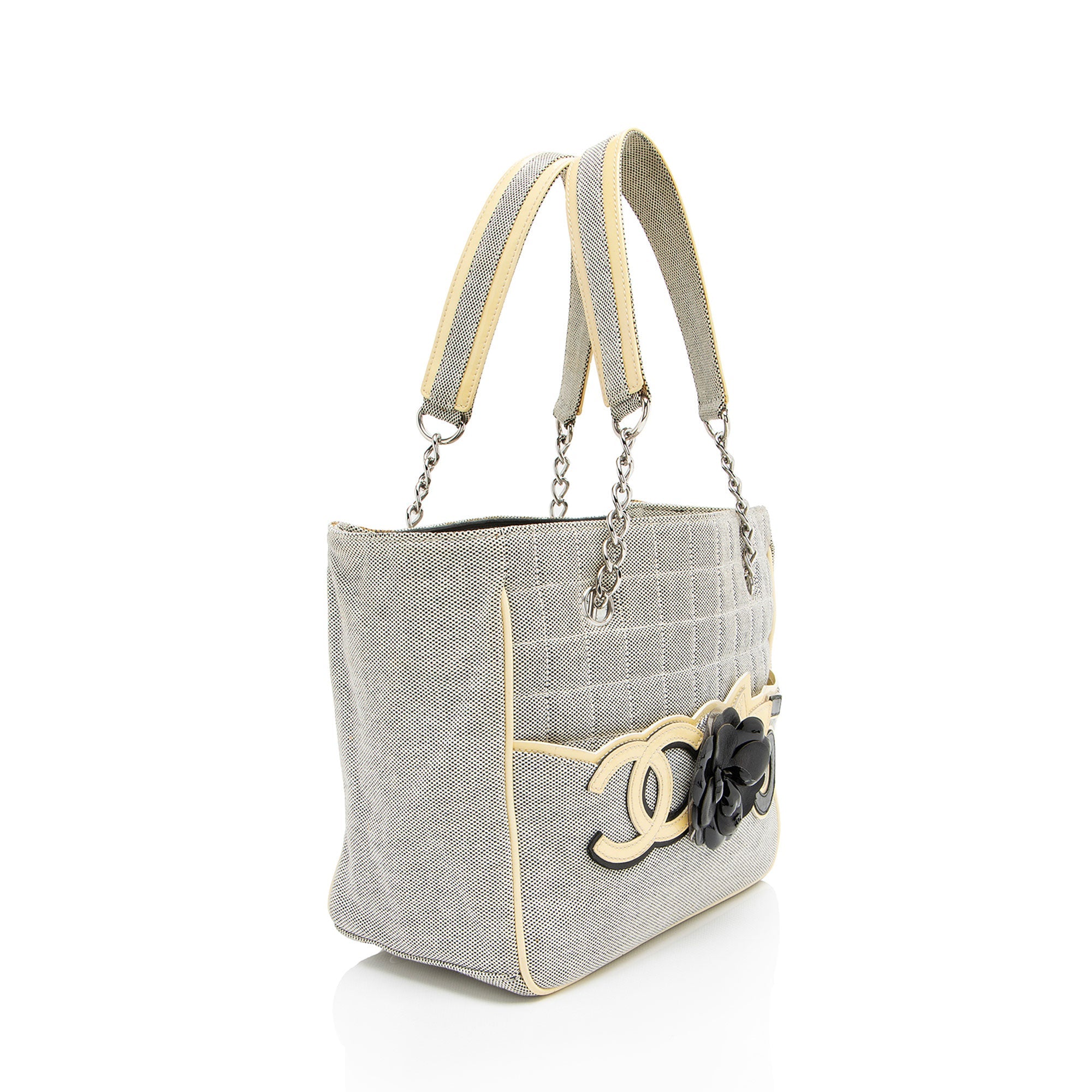 Chanel Vintage Canvas Camellia No. 5 Tote