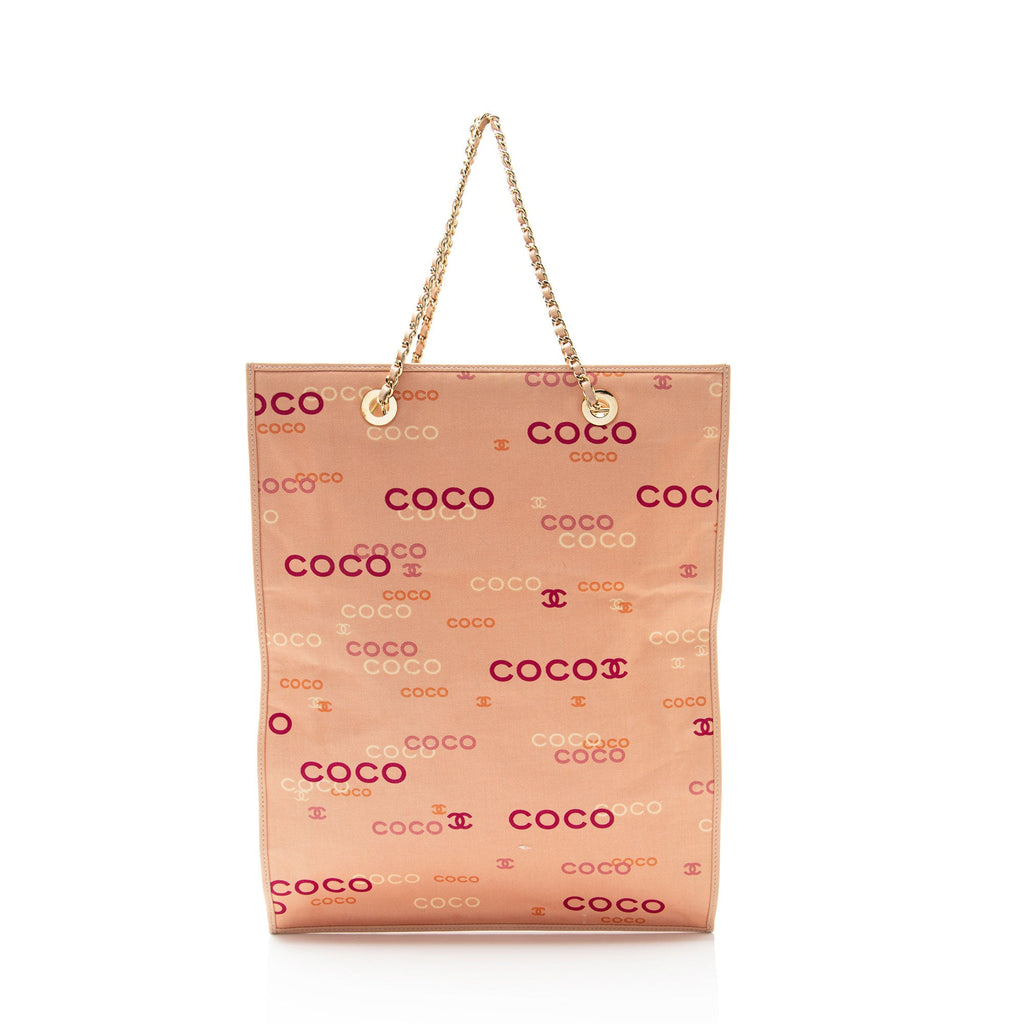 Chanel Vintage Canvas Coco Logo Tote