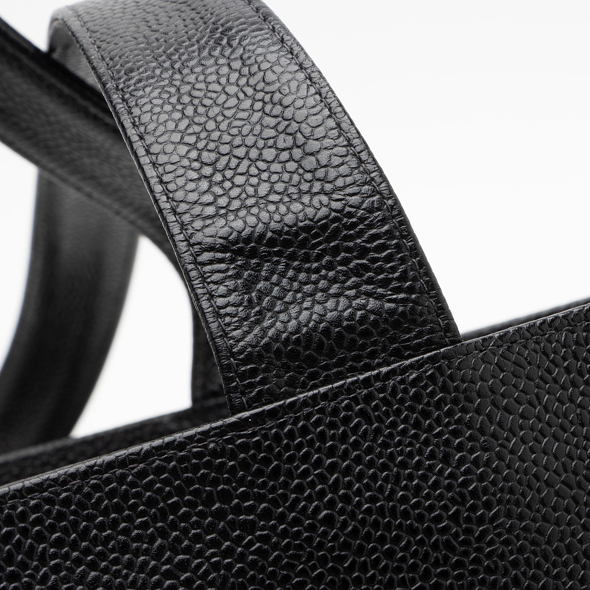 Chanel Vintage Caviar Leather CC Shopping Tote