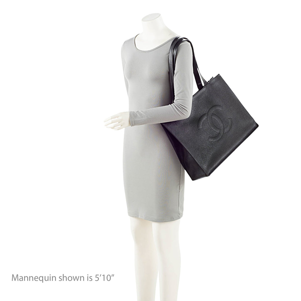 Chanel Vintage Caviar Leather CC Shopping Tote