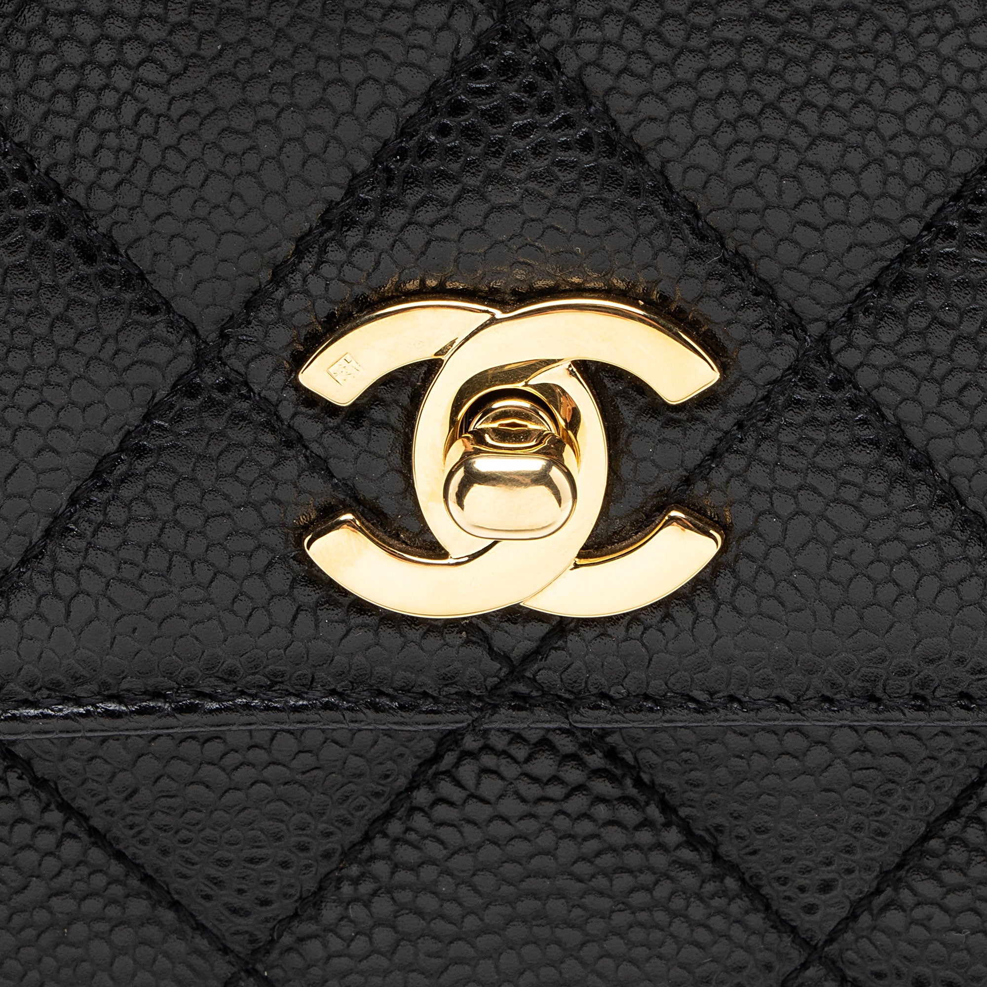 Chanel Vintage Caviar Leather Kelly Top Handle