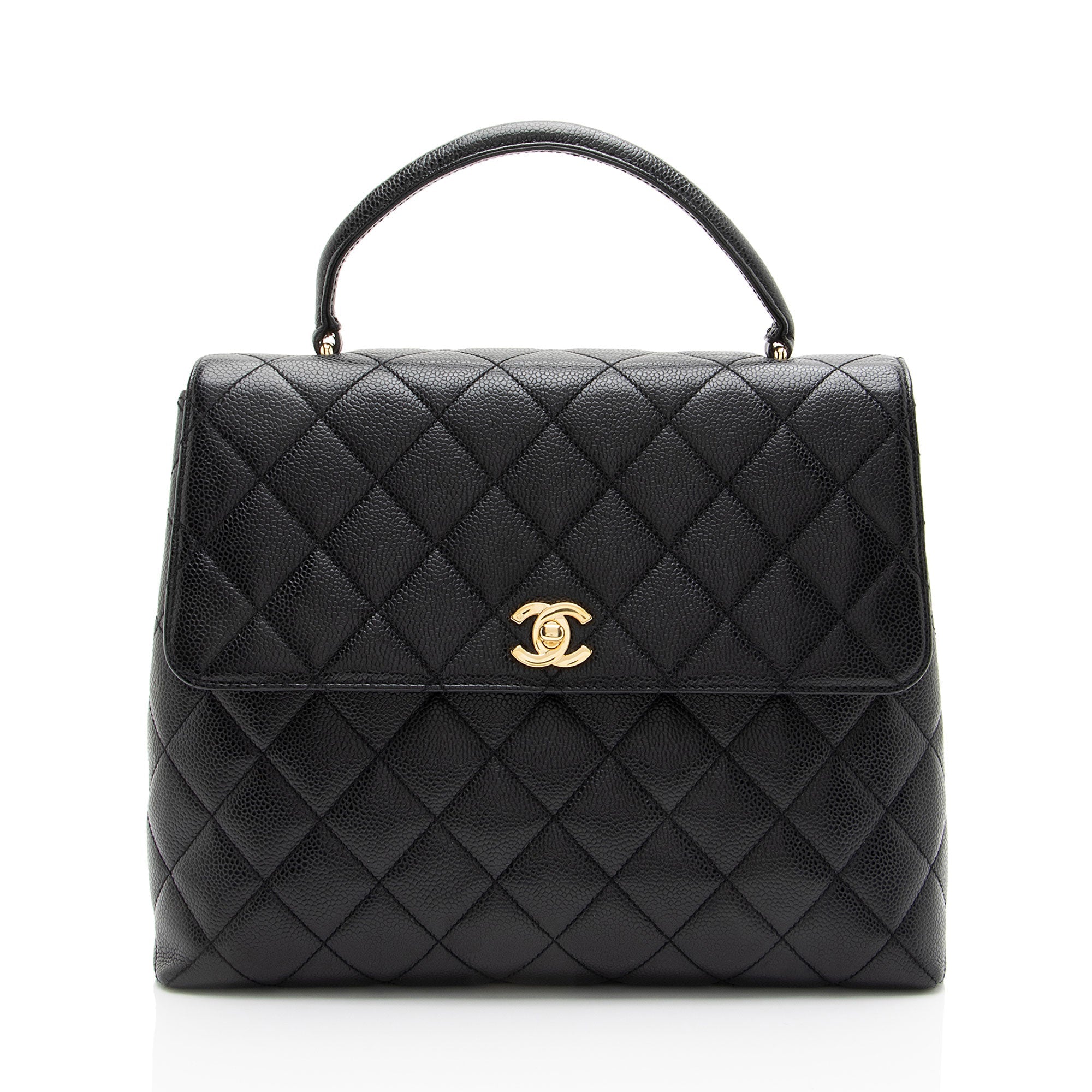 Chanel Vintage Caviar Leather Kelly Top Handle