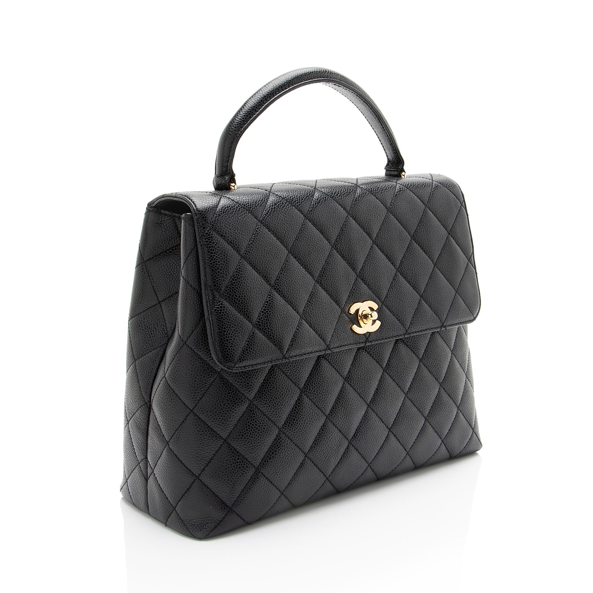 Chanel Vintage Caviar Leather Kelly Top Handle
