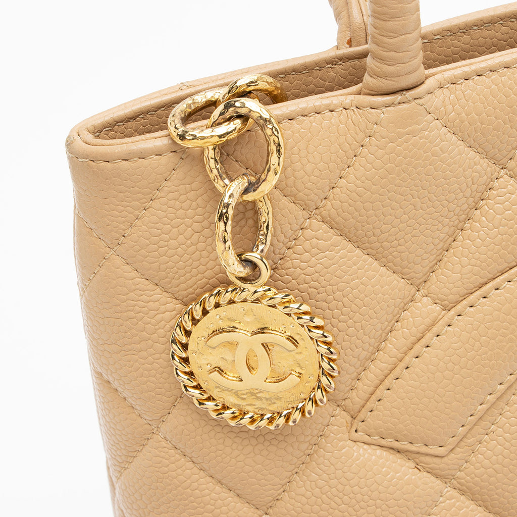 Chanel Vintage Caviar Leather Medallion Tote