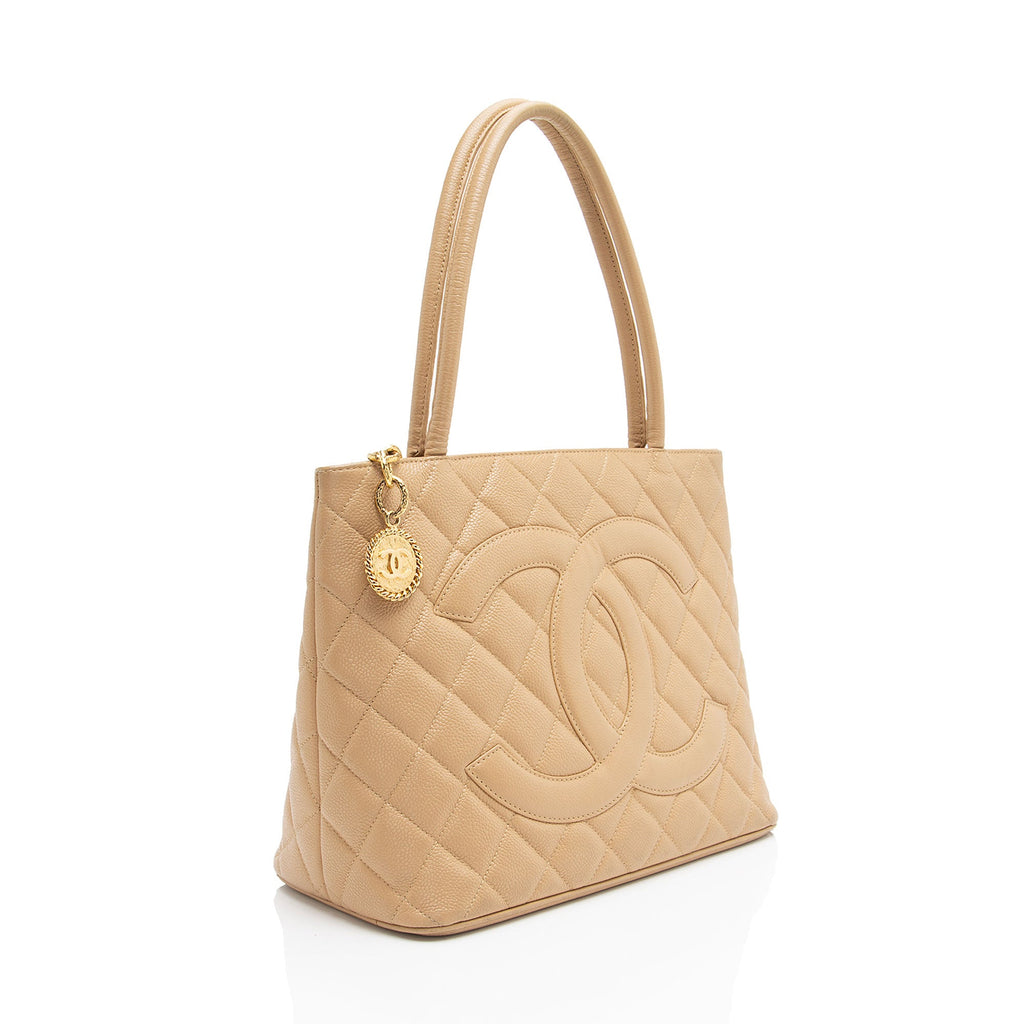 Chanel Vintage Caviar Leather Medallion Tote