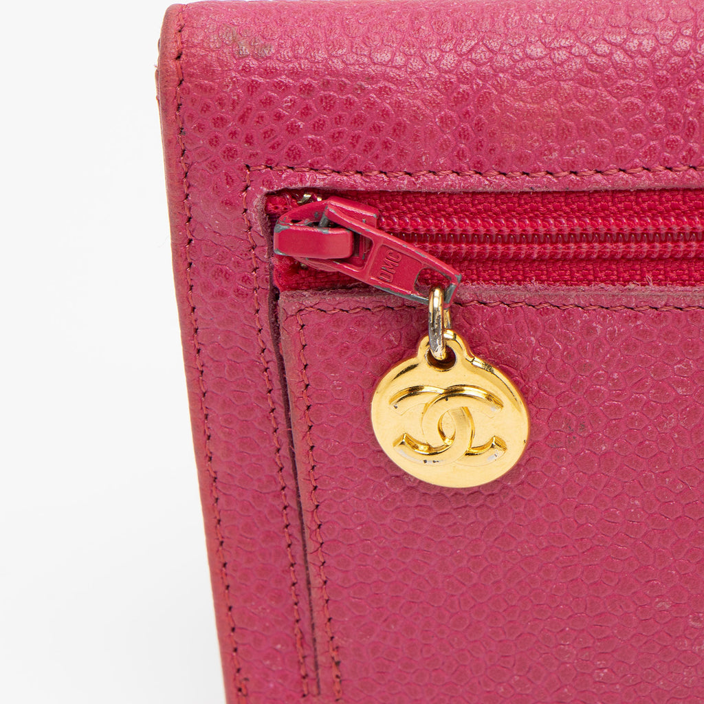 Chanel Vintage Caviar Leather Timeless CC Small Clutch
