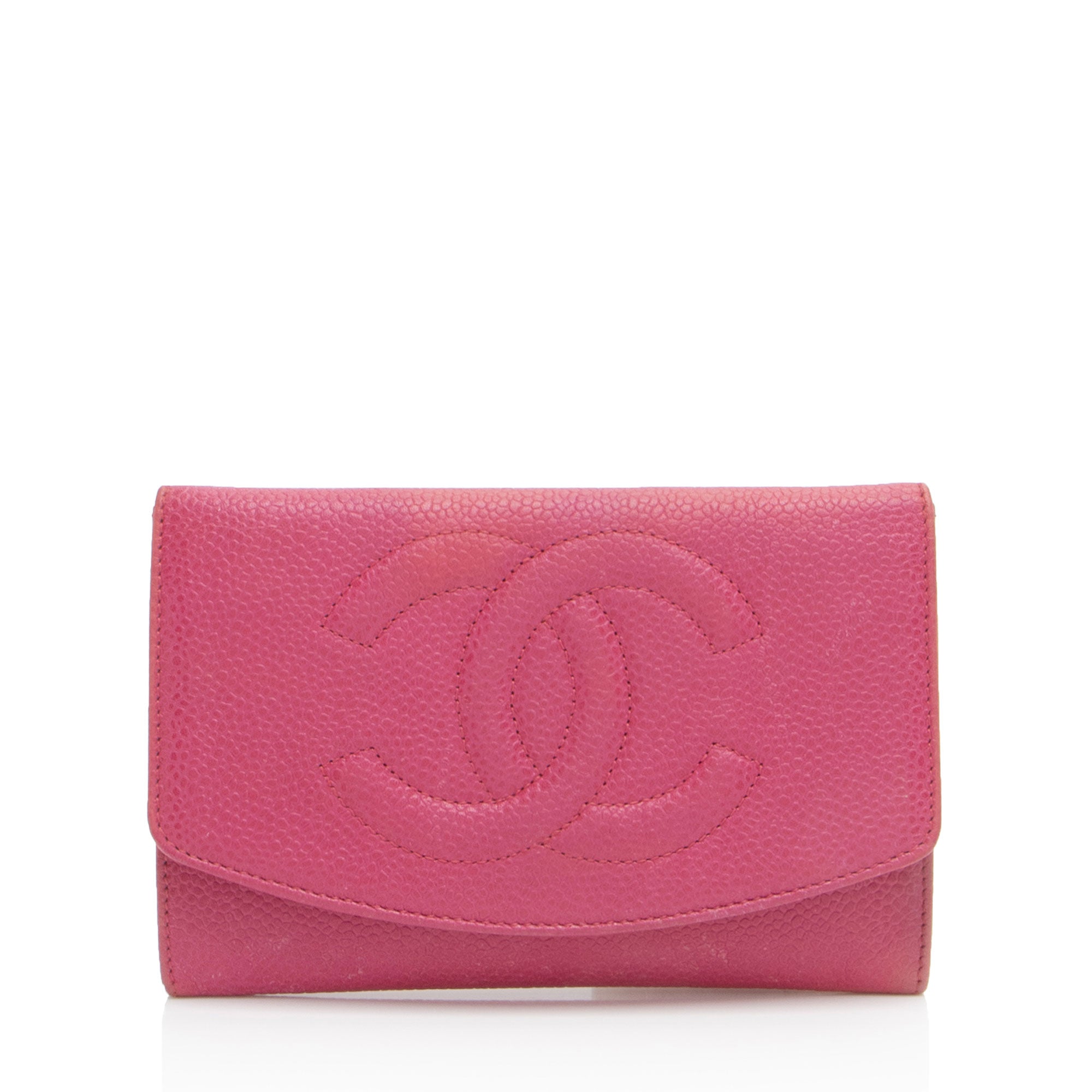 Chanel Vintage Caviar Leather Timeless CC Small Clutch