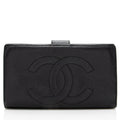 Chanel Vintage Caviar Leather Timeless French Purse Wallet (SHF-18000)