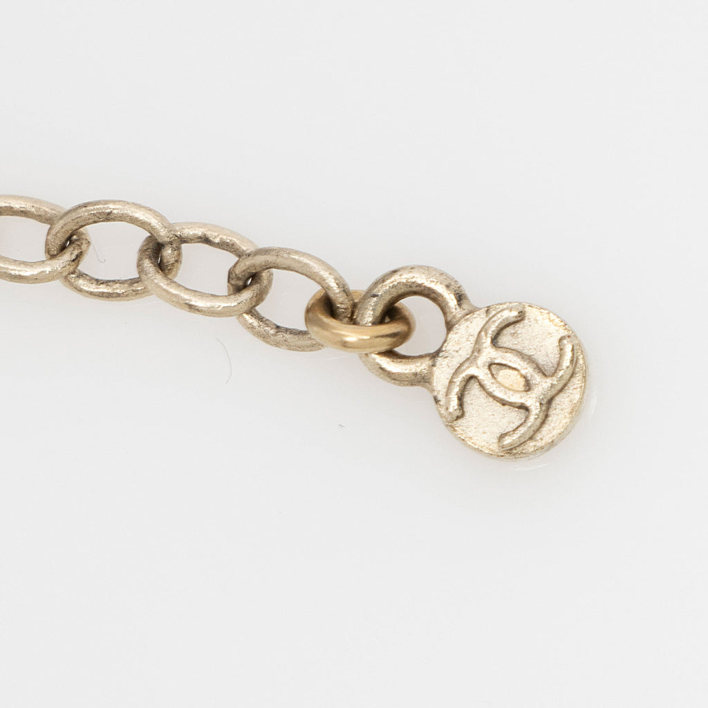 Chanel Vintage Crystal CC Geometric Necklace