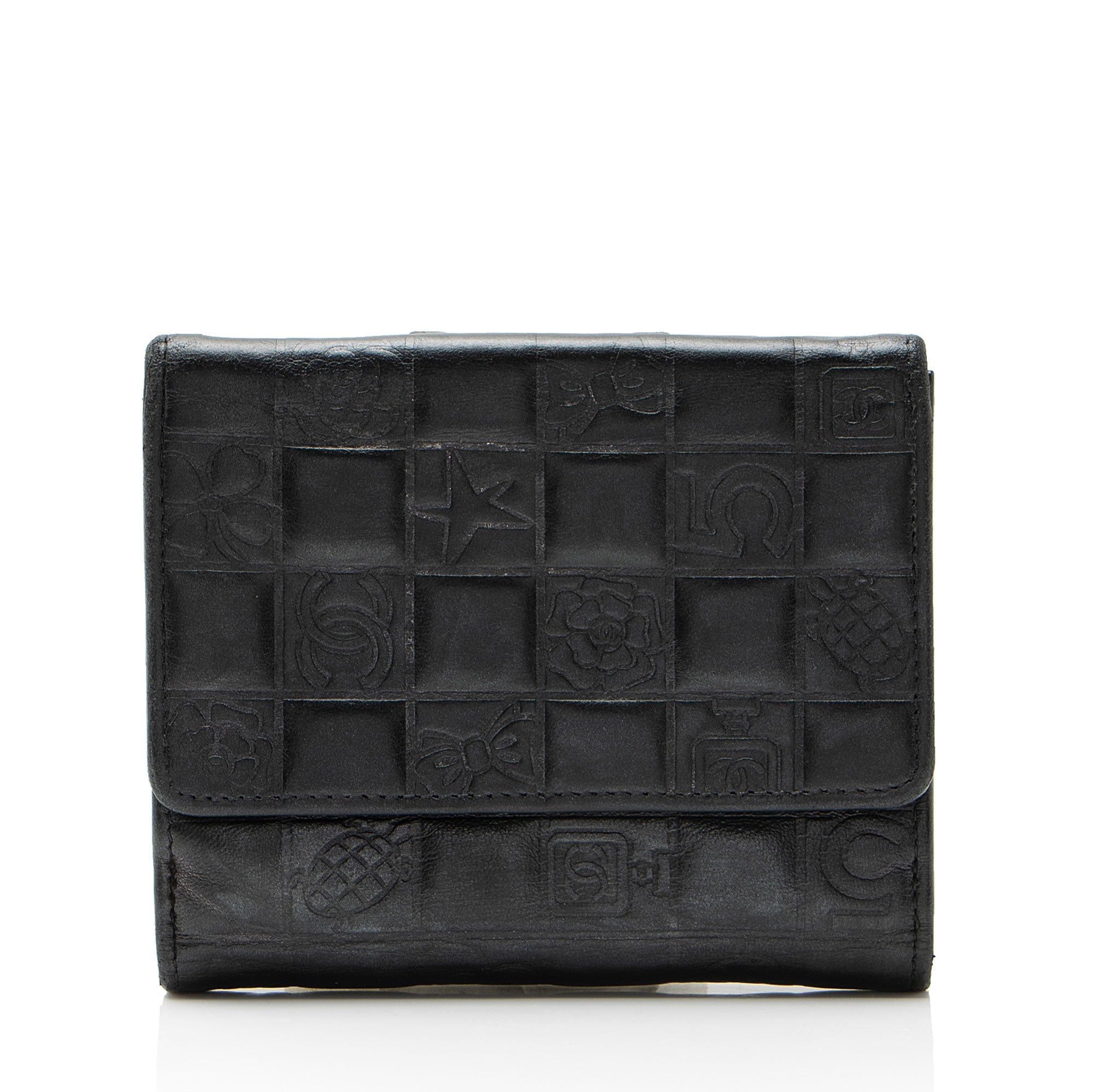 Chanel Vintage Embossed Lambskin Lucky Symbols French Purse Wallet