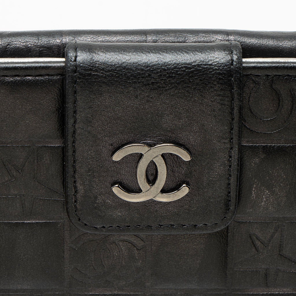 Chanel Vintage Embossed Lambskin Lucky Symbols French Purse Wallet