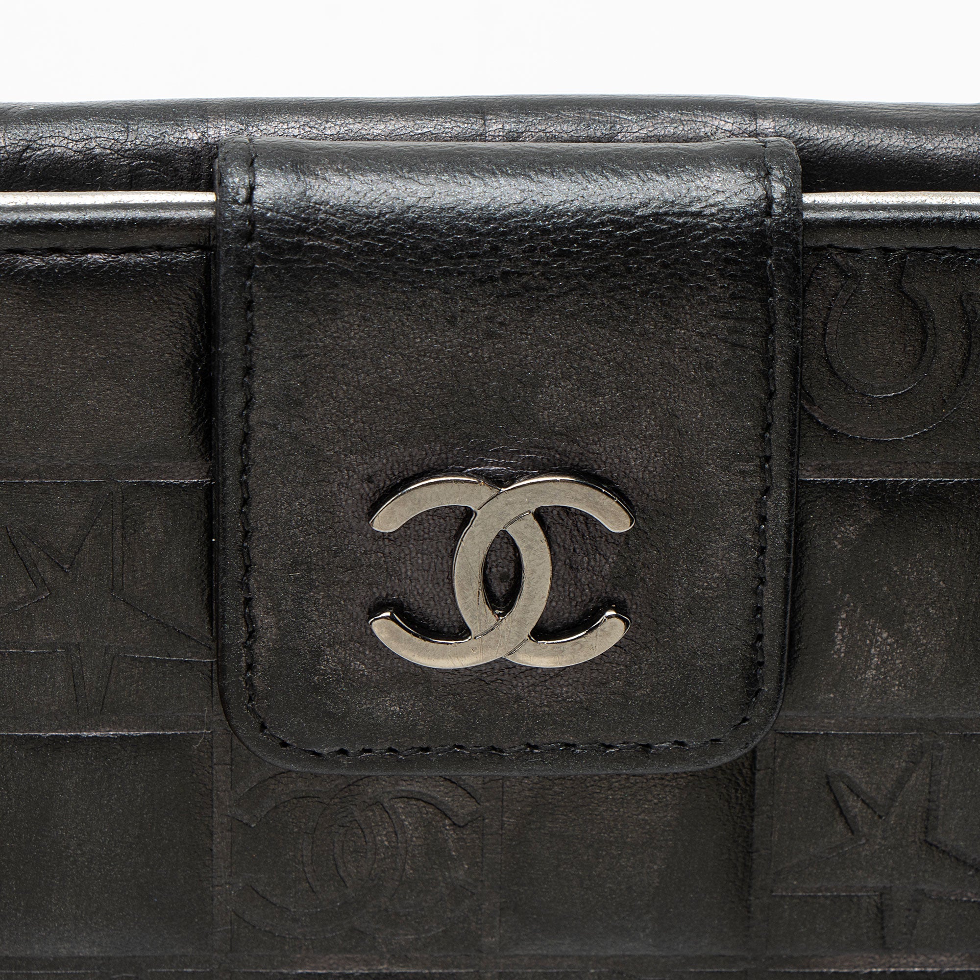 Chanel Vintage Embossed Lambskin Lucky Symbols French Purse Wallet