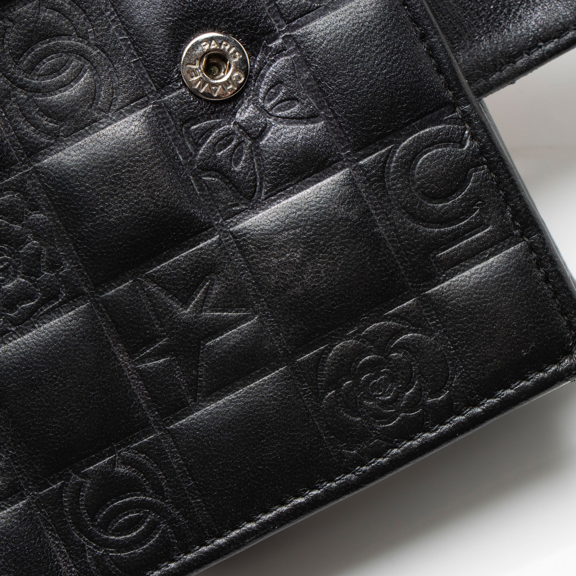 Chanel Vintage Embossed Lambskin Lucky Symbols French Purse Wallet