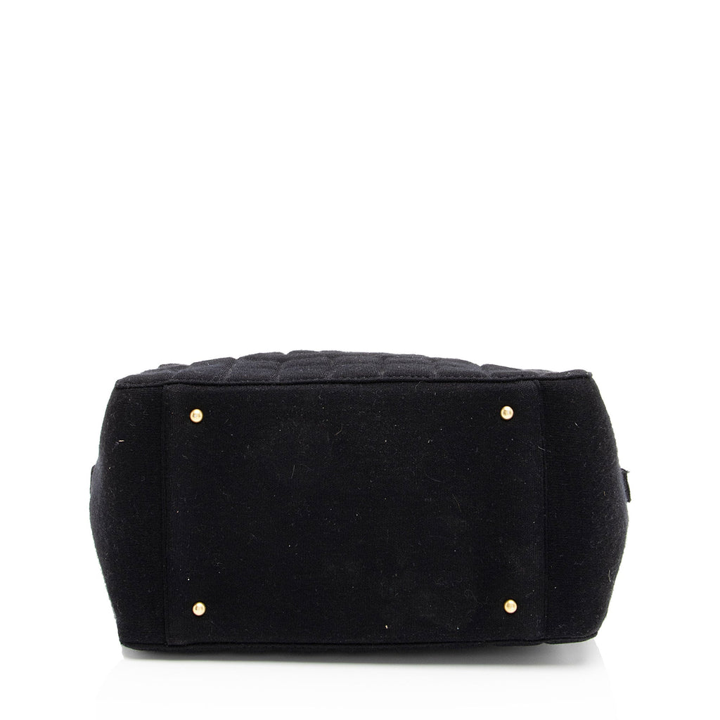 Chanel Vintage Jersey Chocolate Bar CC Shopping Tote (SHF-dQ6X2S)