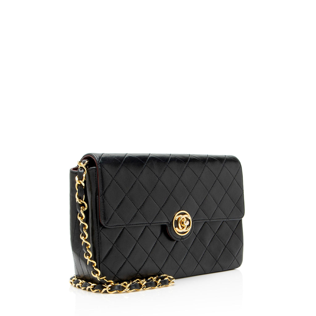 Chanel Vintage Lambskin Circle CC Flap Shoulder Bag