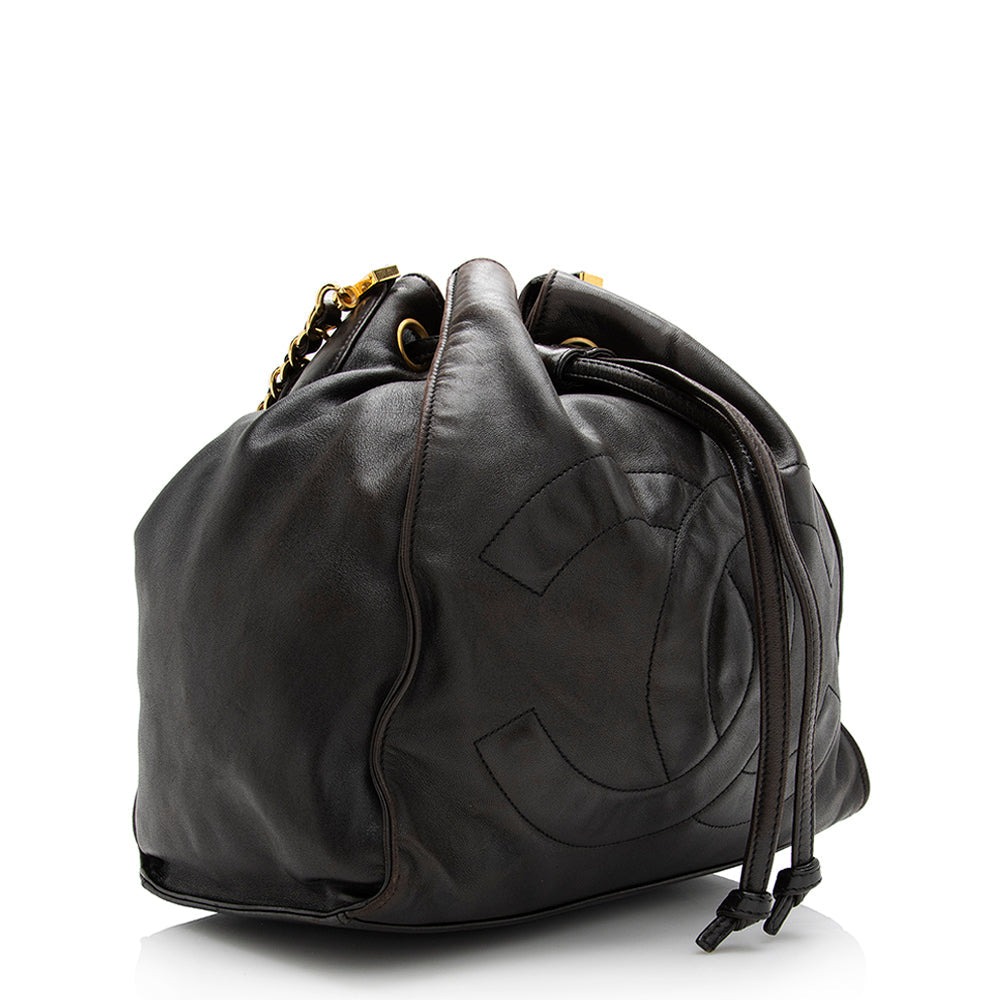 Chanel Vintage Lambskin Timeless CC Drawstring Bucket Bag (SHF-21271)