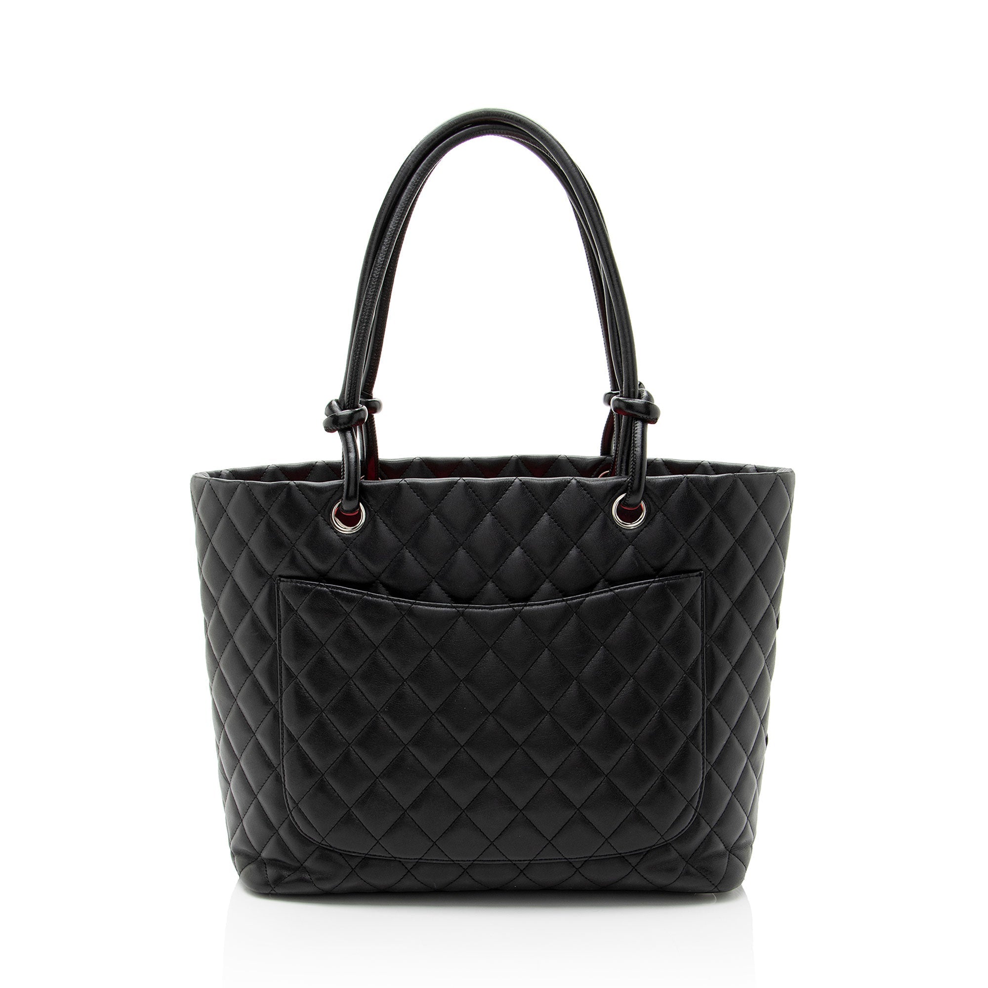 Chanel Vintage Lambskin Ligne Cambon Large Shopping Tote