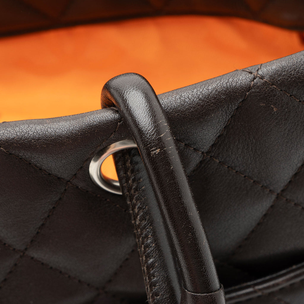 Chanel Vintage Lambskin Ligne Cambon Large Shopping Tote
